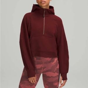 Lululemon Scuba Oversized Half-Zip Hoodie in Red Merlot